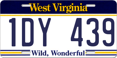WV license plate 1DY439