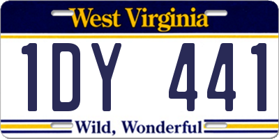 WV license plate 1DY441