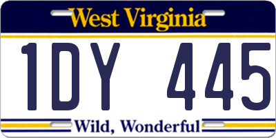 WV license plate 1DY445