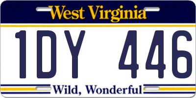WV license plate 1DY446