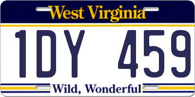 WV license plate 1DY459