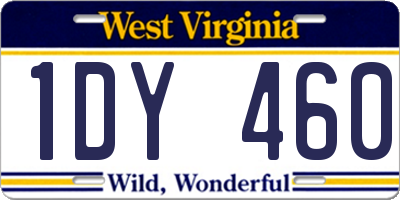 WV license plate 1DY460
