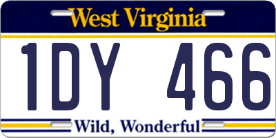 WV license plate 1DY466