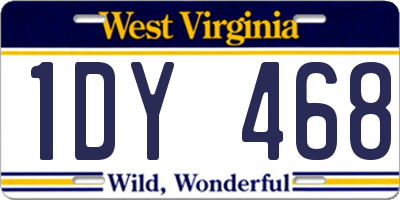 WV license plate 1DY468