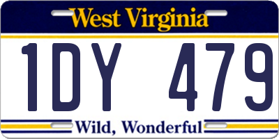 WV license plate 1DY479