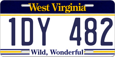 WV license plate 1DY482