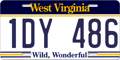 WV license plate 1DY486