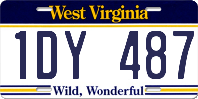 WV license plate 1DY487