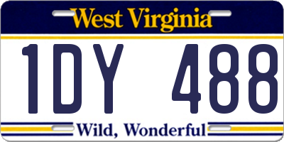 WV license plate 1DY488