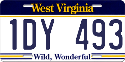WV license plate 1DY493