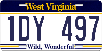 WV license plate 1DY497