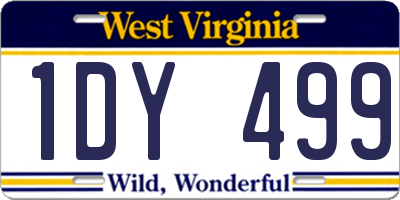 WV license plate 1DY499