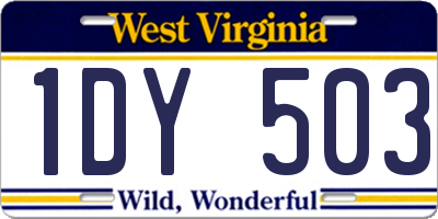 WV license plate 1DY503