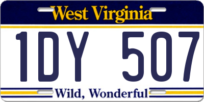WV license plate 1DY507