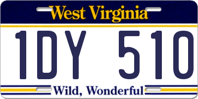 WV license plate 1DY510