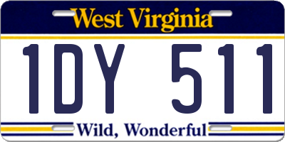 WV license plate 1DY511