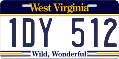 WV license plate 1DY512
