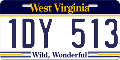 WV license plate 1DY513