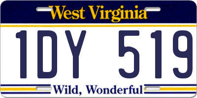 WV license plate 1DY519