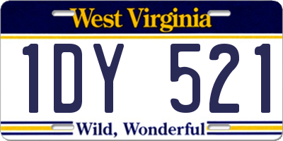 WV license plate 1DY521