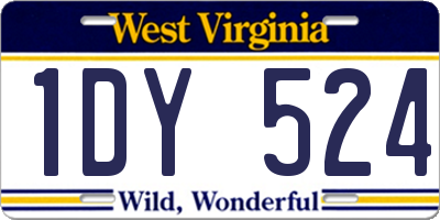WV license plate 1DY524