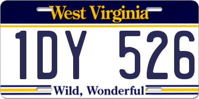 WV license plate 1DY526