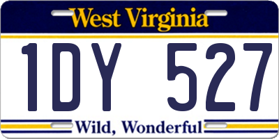 WV license plate 1DY527
