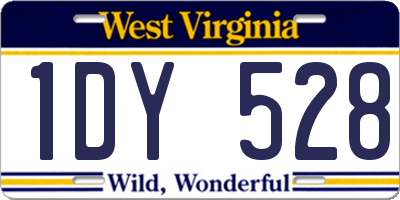 WV license plate 1DY528