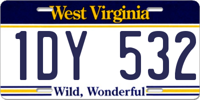 WV license plate 1DY532