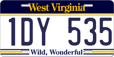 WV license plate 1DY535