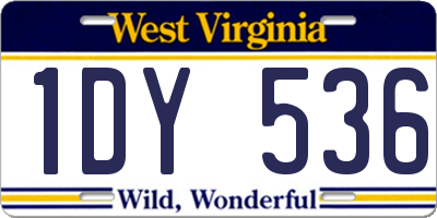 WV license plate 1DY536