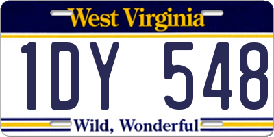 WV license plate 1DY548