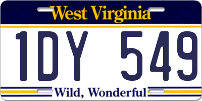 WV license plate 1DY549