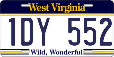 WV license plate 1DY552