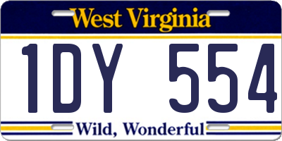 WV license plate 1DY554