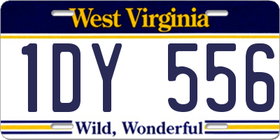 WV license plate 1DY556