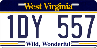 WV license plate 1DY557