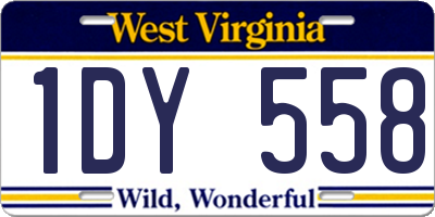 WV license plate 1DY558