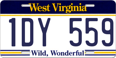WV license plate 1DY559