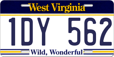 WV license plate 1DY562