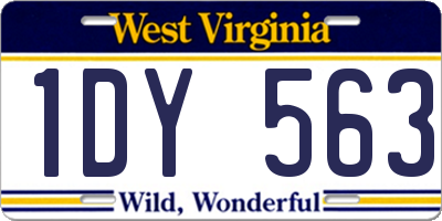 WV license plate 1DY563
