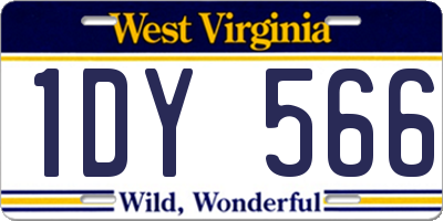 WV license plate 1DY566