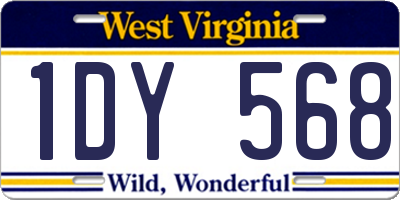 WV license plate 1DY568