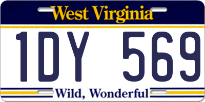 WV license plate 1DY569