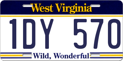 WV license plate 1DY570