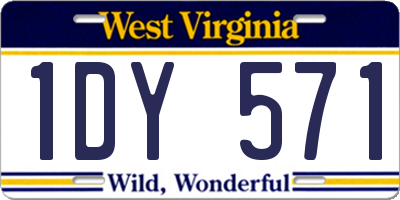 WV license plate 1DY571