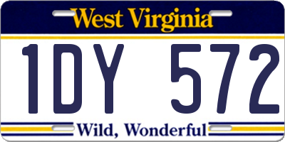 WV license plate 1DY572
