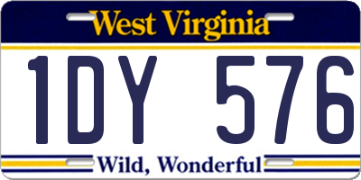 WV license plate 1DY576