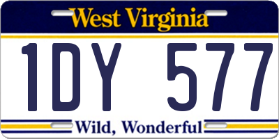 WV license plate 1DY577