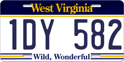 WV license plate 1DY582